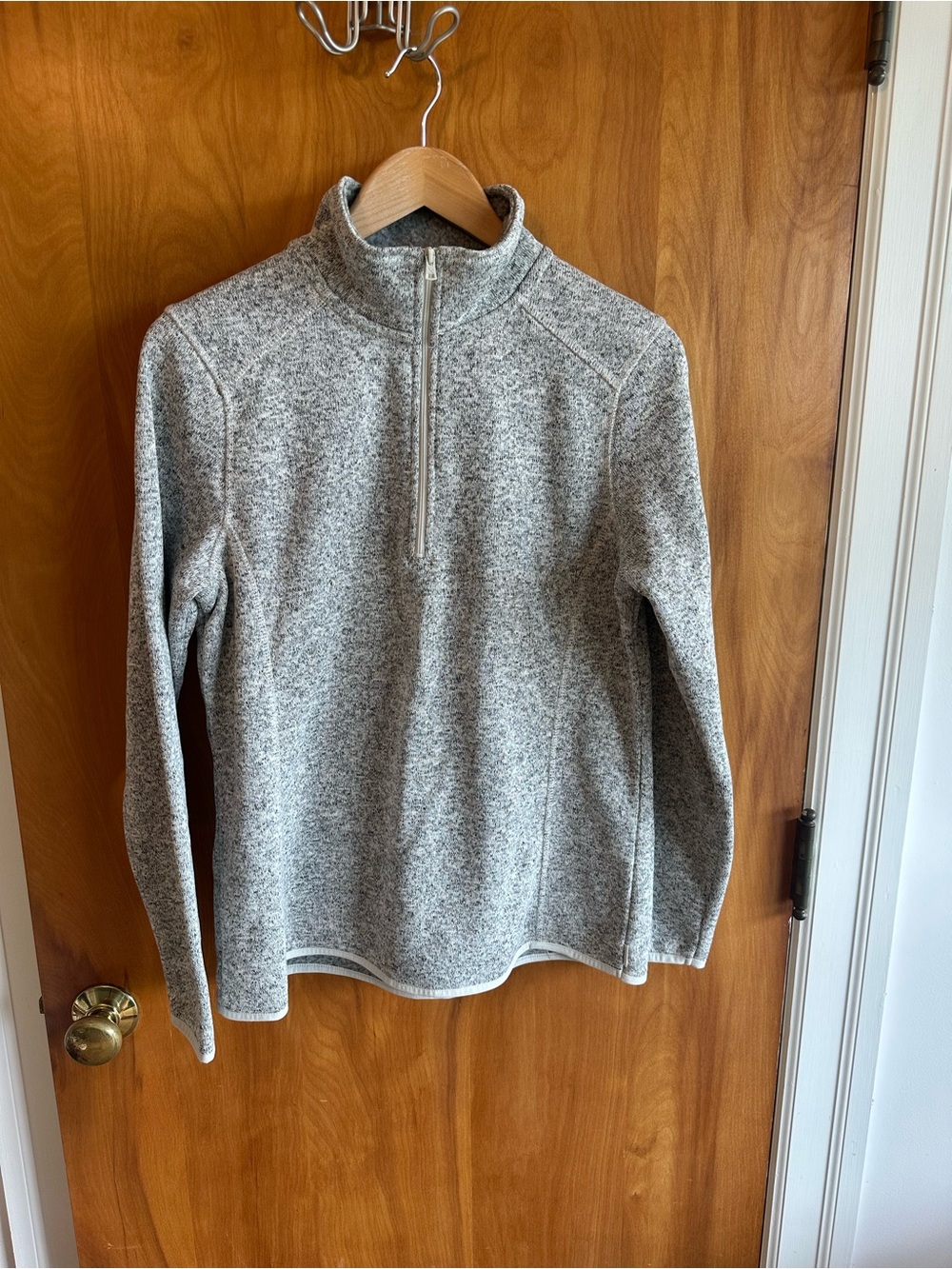 Eddie Bauer Heather Gray Half-Zip Turtleneck Pullover
